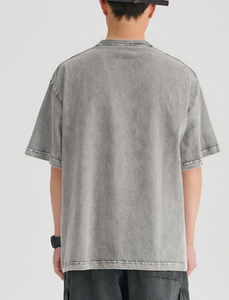 Nouveau T-<span class=keywords><strong>shirt</strong></span> d'été pour homme en coton 100% avec imprimé graphique, épaules tombantes, effet <span class=keywords><strong>vintage</strong></span> délavé - Product Image 6