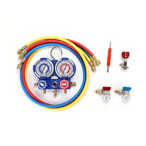Refrigerant Dual Gauge Valve <b>Box</b> <b>Set</b> R134A R410A R22 Car Air Conditioning Charging <b>Tool</b> With Adapters - Product Image 1