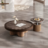 Table basse ronde en bois de style moderne minimaliste, ensemble de meubles élégants pour salon, design italien unique