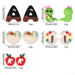 Wholesale 3D Food Grade BPA Free <b>Silicone</b> Focal <b>Beads</b> for DIY Jewelry Teachers' Day Focals Teething <b>Beads</b> for Beadable Pen - Product Image 2