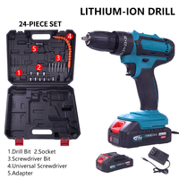 Perceuse à percussion et tournevis électrique 21V au lithium-ion, multifonctionnelle rechargeable pour le bricolage domestique