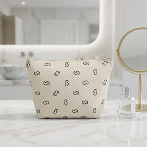 Cotton Canvas Zipper Pouch Cosmetic Bags & Cases - Product Image 1