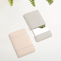 Mini cadeaux Cadeau d'affaires Cadeau de mariage créatif Gravure personnalisée Miroir de poche en cuir et métal