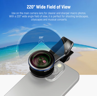 Objectif Fisheye NEEWER LS 29 PRO 8 mm avec filetage 17 mm, objectif manuel à clipser pour smartphone, pour photographie créative de paysages et de concerts