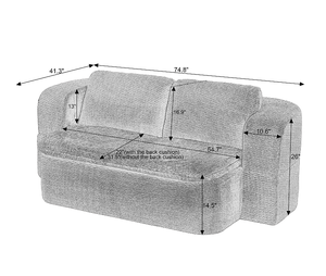 Convertible Modular Sleeper <b>Sofa</b> Set Modern Folding Futon <b>Sofa</b> <b>Bed</b> with Memory Foam for Apartment & Hotel Living Room Bedroom - Product Image 6