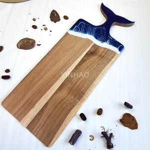 Tabla de Cortar de Resina Hecha a Mano Personalizada YINHAO con Diseño de <span class=keywords><strong>Cola</strong></span> de Ballena y Olas del Océano, Tabla de Cortar de Resina y <span class=keywords><strong>Madera</strong></span> de Acacia, Bandeja <span class=keywords><strong>para</strong></span> Servir - Product Image 4