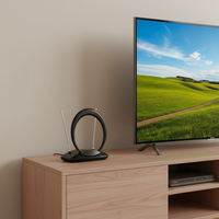 ANTENNE TV numérique intérieure ANTOP HD 4K amplifiée 28dB Gain Plastique UHF VHF DVBT-2
