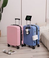 Ensemble de bagages PC à fermeture éclair avec port USB et porte-gobelet, prix usine, vente en gros, pour voyages intelligents