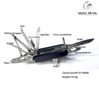 EDC 17 en 1 Gadget de survie pour le camping en plein air Couteau de poche multifonctionnel pliable pour hommes