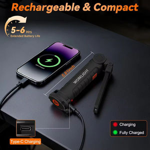 <b>Magnetic</b> work <b>light</b> 6-piece set rechargeable 360-degree rotation 5 modes mechanic <b>light</b> compact with hook car repair camping - Product Image 3