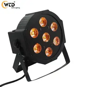 DJ Disco Wash 7x4W RGBW Dmx 4IN1 QUAD LED Flat Slim Par 64 Can Stage Light para club nocturno