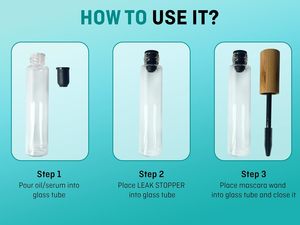 Mascara Lip Gloss <b>Lipstick</b> Tube Container 8ml/10ml Glass Bamboo Screw Cap Square Shaped UV Printing <b>Custom</b> Logo Cosmetic OEM - Product Image 2