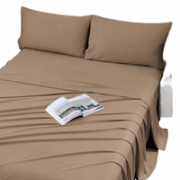 Parures de draps rafraîchissants en viscose de bambou 100% à motif uni 250TC avec sangles élastiques aux coins, couleur terre cuite, pour les personnes ayant chaud la nuit