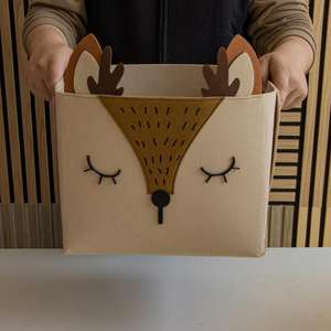 ถังผ้าสักหลาดพับได้สำหรับเก็บของเล่นสำหรับเด็กกล่องเก็บของเล่นลายการ์ตูนสัตว์ออกแบบได้ตามที่ต้องการ - Product Image 5