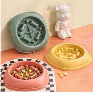 Venda Quente Tigelas de Alimentação Lenta Duráveis e Ecológicas Anti-engasgo Formato Arredondado Tigela de Plástico para Animais de Estimação - Product Image 1