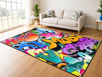 Tapis imprimé personnalisé, motif floral moderne, grand tapis de salon en polyester, tapis de sol intérieur pour la décoration de la maison, vente en gros