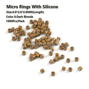 Vente en gros de perles <span class=keywords><strong>pour</strong></span> extensions de <span class=keywords><strong>cheveux</strong></span>, 4.0x2.0x3.0mm, anneaux doublés de silicone, micro link - Product Image 4