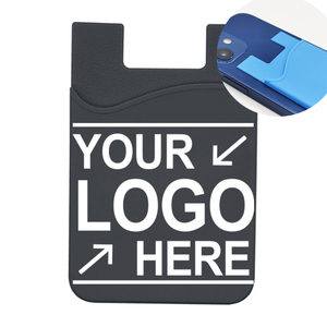 สติกเกอร์บัตรโทรศัพท์มือถือซิลิโคนโลโก้ที่กําหนดเอง ฝาครอบบัตรเครดิตขายส่ง กระเป๋าสตางค์บัตรโทรศัพท์มือถือติดคุณภาพสูง - Product Image 1