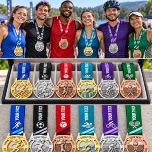 Custom Sports Competition Medals for Running, Soccer, Basketball, Swimming, Cycling and Tennis Events OEM ODM medal manufacturer - Product Image 3