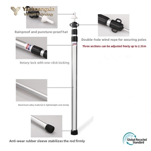 Adjustable 2-Section Telescopic Extension Beach Sunshade Tent Pole Aluminum Material for Tent or <b>Tarps</b> - Product Image 5