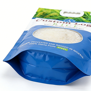 Sacs d'emballage pour riz à soufflets latéraux avec poignée, recyclés, 1kg 2kg 5kg 10kg, impression personnalisée, pochette autoportante anti-humidité - Product Image 3