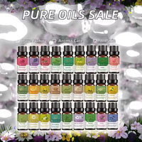 Vente en gros de 44 huiles essentielles végétales naturelles à bas prix, 10 ml d'huile de lavande, d'huile de menthe poivrée pour l'aromathérapie, les soins de la peau, le massage