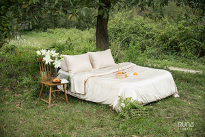 Parure de lit premium 100% bambou beige, housse de couette en viscose de bambou bio, douce, lisse, respectueuse de la peau et de l'environnement, minimaliste. - Product Image 6