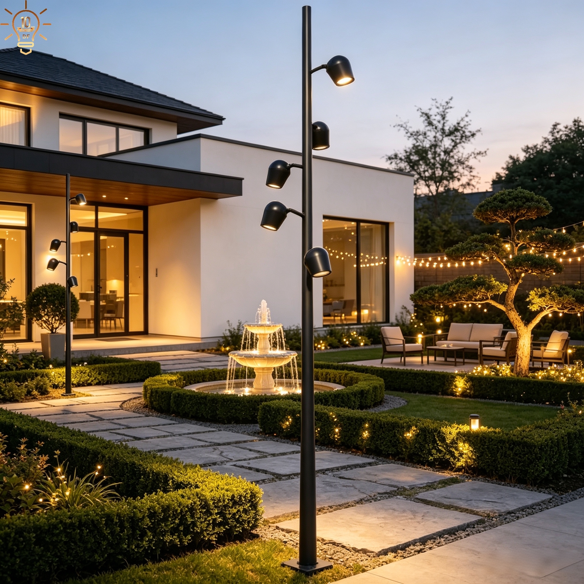 Driveway Outside Garden Aluminum IP67 AC Led Post Lamps Lights Street Lantern Outdoor Post Top Lights