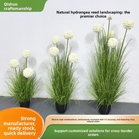 Buket Bunga Hydrangea Artifisial Modern Qishuo Bahan PET/PVC untuk Dekorasi Hotel, Rumah, Lanskap, Hiasan Pot, Pernikahan