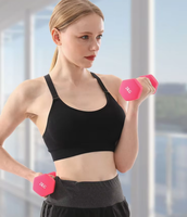 Haltère d'entraînement de musculation en fonte solide enduit de plastique hexagonal coloré spécial