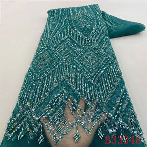 Lưới Bridal cotton mềm lông mi ren vải cho Wedding party DRESS hạt French ren hạt ren - Product Image 2