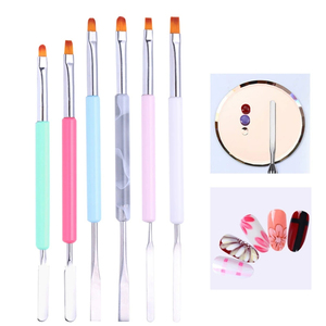 Espátula y Pincel de Gel para Uñas 2 en 1 de Doble Punta, Mango de Plástico con Virola de Aluminio, Pelo Sintético, Herramienta Profesional para Manicura y Salón de Uñas - Product Image 5