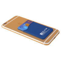 Porte-cartes adhésif en silicone avec logo imprimé UV personnalisé, compatible avec les téléphones Apple iPhone, portable