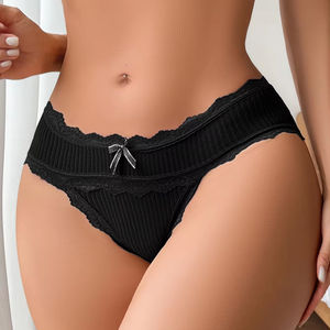 Venta al por Mayor de Bragas y Calzones sin Costuras para Dama, Éxito de Ventas, Ropa Interior Cómoda y Transpirable para Uso Diario con Lazo y Encaje Acanalado - Product Image 5