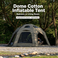 Tente de camping gonflable, tente à air, imperméable, protection UV, installation rapide, grand espace, quatre saisons, portable, en coton