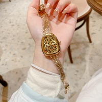 Jam Tangan Tahan Air Kronograf Kaca Kuarsa Motif Macan Tutul Desain Unik Sederhana Retro Modis Gaya Baru Romantis Trendi