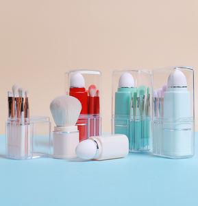 مجموعة فرش مكياج صغيرة للشعر الصناعي 8: فرش بودرة ظلال عيون إسفنجية نباتية لحلاقة الوجه - Product Image 5