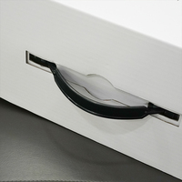 Boîte cadeau rigide blanche personnalisée avec poignée, motif étoile, emballage haut de gamme en carton pour bijoux, cosmétiques, beauté, anniversaire