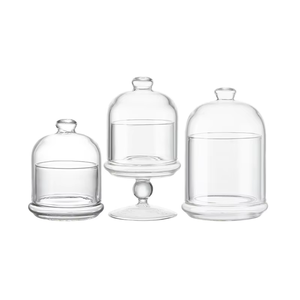 Transparante multifunctionele, met de hand gemaakte, gekleurde blaasglas belvormige displaycontainer, aromatherapie kandelaar, voedseldeksel, gepolijst. - Product Image 4