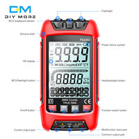 Multimètre numérique 6000/9999 points True RMS, testeur automatique de capacité électrique, température, résistance et transistors