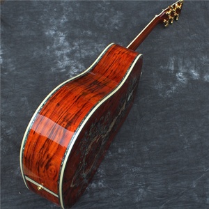 Cocobolo-<span class=keywords><strong>guitarra</strong></span> acústica de lujo, <span class=keywords><strong>guitarra</strong></span> con incrustación de abulón, hecha a mano - Product Image 5