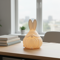 Figur Resin Paskah dengan Lampu, Dekorasi Dalam Ruangan Desain Kelinci Kurcaci