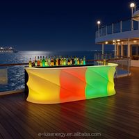 Comptoir de bar portable en plastique avec éclairage LED RVB personnalisé pour la maison, la table de bar à vin, la conception de comptoir de bar pour restaurant et pub