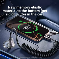 Cable de carga Spring 240W 4 en 1 Cable de datos de coche de aleación de Zinc retráctil de carga súper rápida Compatible con iPhone y Huawei