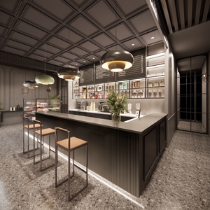 Nouveau design de décoration murale de café-boutique meubles design de luxe café maison comptoir de table café bar décoration - Product Image 2