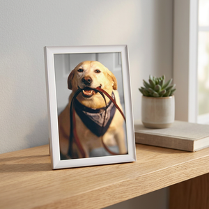Cadre photo vertical en bois blanc moderne, rectangulaire, pour table - Product Image 3