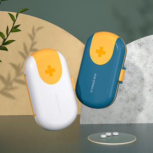 Case With Pill Cutter Drug Tablet Portable <b>Storage</b> <b>Box</b> <b>Small</b> Mini Case 4/6 Grids For Travel Dustproof Divider Organizer Crusher - Product Image 4