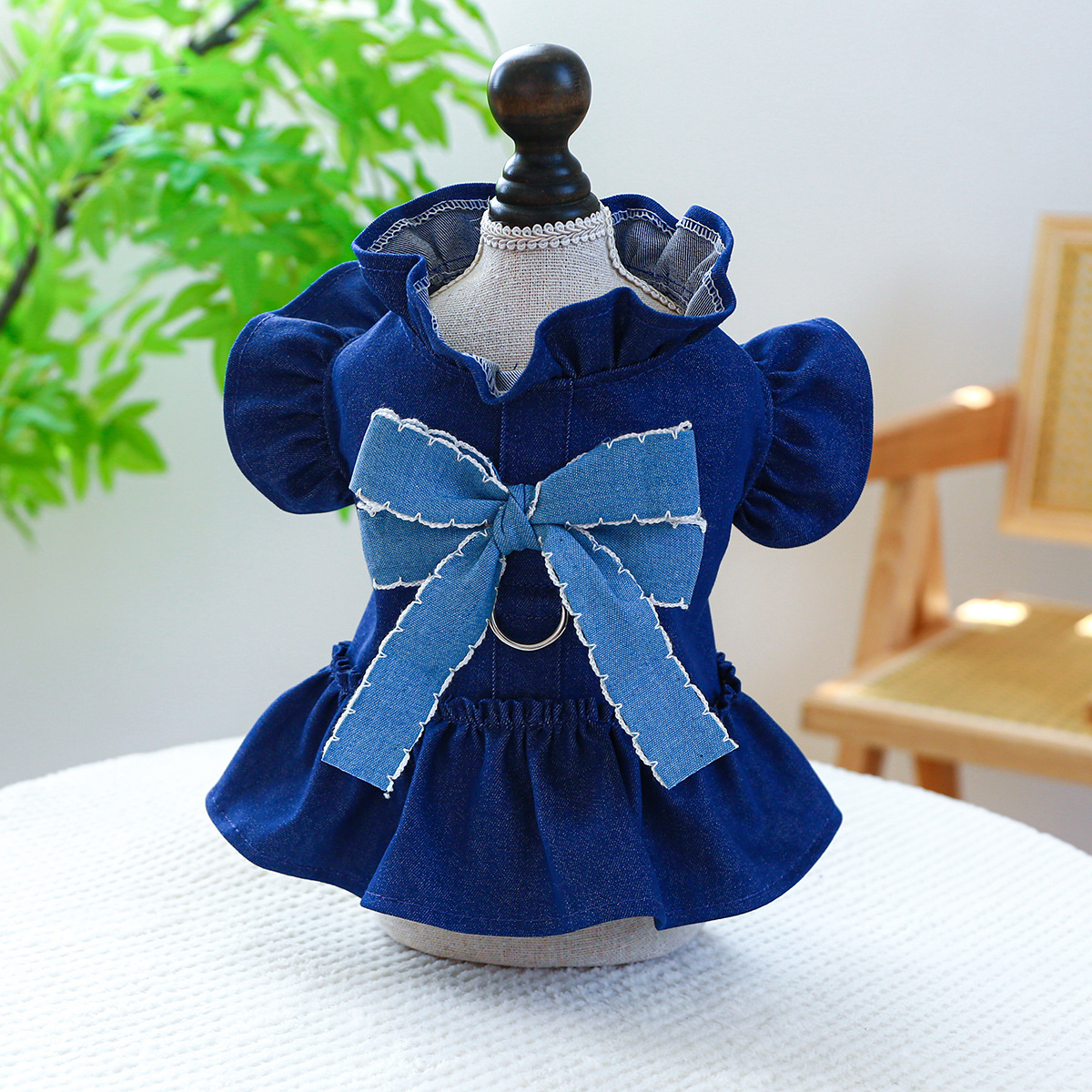 Gonna doppia farfalla in denim