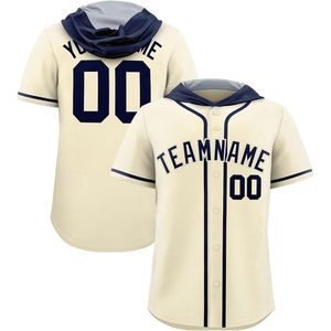 Maillot de baseball à capuche personnalisé avec nom, numéro et logo d'équipe brodé pour hommes, femmes, enfants, unisexe, respirant, sport - Product Image 1