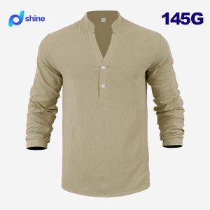<span class=keywords><strong>Camisa</strong></span> de <span class=keywords><strong>Hombre</strong></span> Casual de Moda, Cuello Alto, Manga Larga, de <span class=keywords><strong>Lino</strong></span> Transpirable, Color Sólido, para Primavera <span class=keywords><strong>y</strong></span> Otoño - Product Image 1